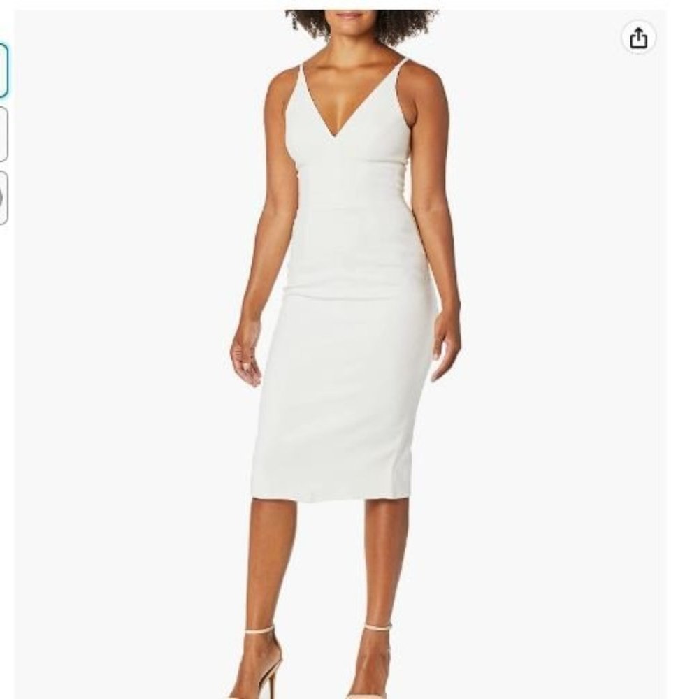 Dress the Population Midi Sheath White Dress